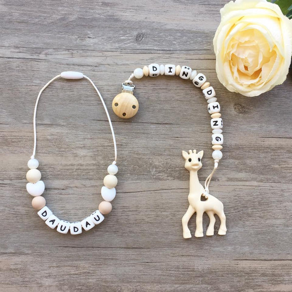 Personalized Giraffe Teether (Cream)