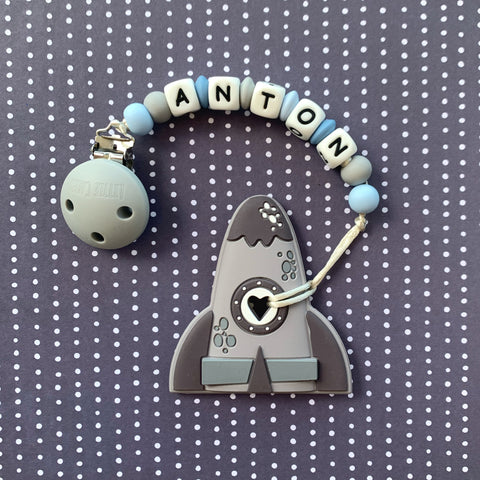 Personalized Rocket Teether