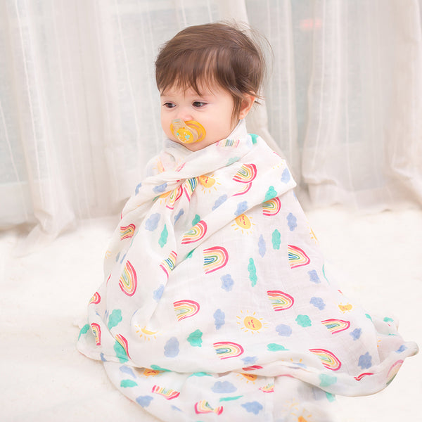 Rainbow Sky Muslin Swaddle