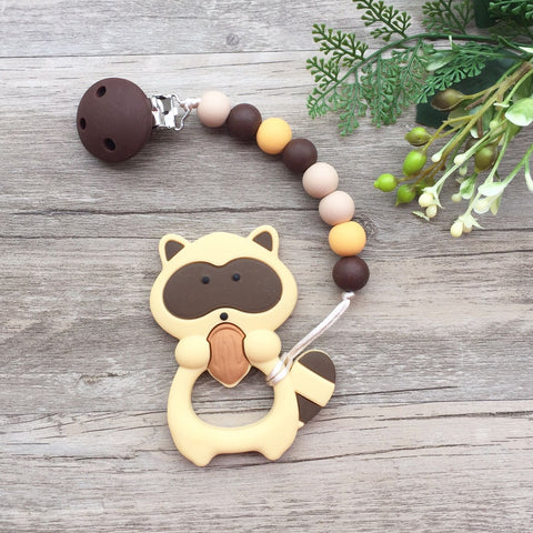Raccoon Teether (Brown)