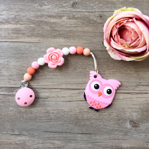 Cute Owl Teether (Pink)