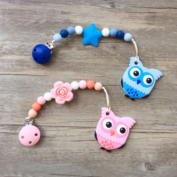 Cute Owl Teether (Blue)