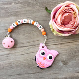 Personalized Cute Owl Teether (Pink)