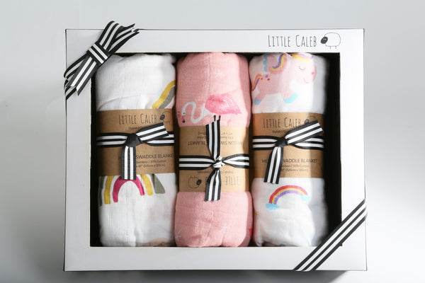 Set of 3 Muslin Swaddle Gift Set - Pink (Value HKD 540)