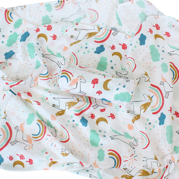 Unicorn Rainbow Muslin Swaddle